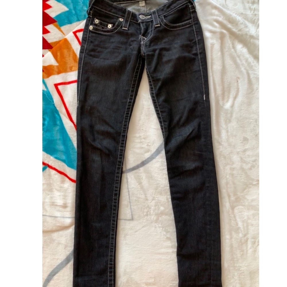 True Religion jeans- Dark wash! Look brand new!